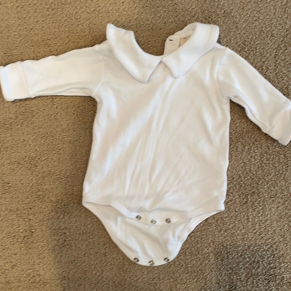 Baby Luigi White Peter Pan collar onesie